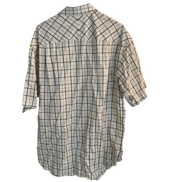 Sean John Shirt Men's XXL Beige/Black Plaid Short Sleeve Button Down Collared - Picture 6 of 9